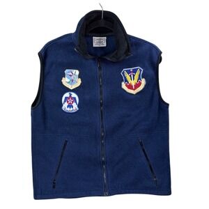 Timberline Fleece Vest M Navy Military Patches SAC TAC Thunderbirds